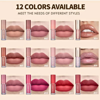 HANDAIYAN Liquid Lipstick – 12Pcs Set